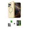 MARSİLYAN™- iPhone 16 Pro Max Kılıf Kıvılcım Form Prime - Şeffaf 360 Full Body Arka Koruyucu + Raze Metal Kamera Lens - SH