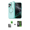 MARSİLYAN™- iPhone 16 Pro Max Kılıf Kıvılcım Form Prime - Şeffaf 360 Full Body Arka Koruyucu + Raze Metal Kamera Lens - SH
