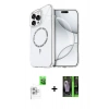 MARSİLYAN™- iPhone 16 Pro Max Kılıf Kıvılcım Form Prime - Şeffaf 360 Full Body Arka Koruyucu + Raze Metal Kamera Lens - BZ