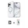 MARSİLYAN™- iPhone 16 Pro Max Kılıf Kıvılcım Form Prime - Şeffaf Pasifik Cam Ekran Koruyucu + Gold PVD Metal Kamera Lens
