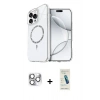MARSİLYAN™- iPhone 16 Pro Max Kılıf Kıvılcım Form Prime - Şeffaf Pasifik Cam Ekran Koruyucu + Pers Alüminyum Kamera Lens - GS
