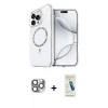 MARSİLYAN™- iPhone 16 Pro Max Kılıf Kıvılcım Form Prime - Şeffaf Pasifik Cam Ekran Koruyucu + Pers Alüminyum Kamera Lens - GI