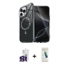 MARSİLYAN™- iPhone 16 Pro Max Kılıf Kıvılcım Form Prime - Şeffaf Pasifik Cam Ekran Koruyucu + Bilvis Titan Kamera Lens - SH