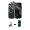 MARSİLYAN™- iPhone 16 Pro Max Kılıf Kıvılcım Form Prime - Siyah 360 Mat Full Body Arka Koruyucu + Bilvis Titan Kamera Lens - TMGI