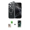 MARSİLYAN™- iPhone 16 Pro Max Kılıf Kıvılcım Form Prime - Siyah 360 Mat Full Body Arka Koruyucu + Raze Metal Kamera Lens - NLGY