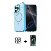 MARSİLYAN™- iPhone 16 Pro Max Kılıf Kıvılcım Form Prime - Siyah 360 Mat Full Body Arka Koruyucu + Pers Alüminyum Kamera Lens - GI