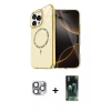 MARSİLYAN™- iPhone 16 Pro Max Kılıf Kıvılcım Form Prime - Siyah 360 Mat Full Body Arka Koruyucu + Pers Alüminyum Kamera Lens - GI