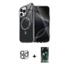 MARSİLYAN™- iPhone 16 Pro Max Kılıf Kıvılcım Form Prime - Siyah 360 Mat Full Body Arka Koruyucu + Pers Alüminyum Kamera Lens - GI
