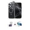 MARSİLYAN™- iPhone 16 Pro Max Kılıf Kıvılcım Form Prime - Siyah 3D Antistatik Cam Ekran Koruyucu + Bilvis Titan Kamera Lens - TMGI
