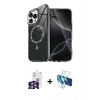 MARSİLYAN™- iPhone 16 Pro Max Kılıf Kıvılcım Form Prime - Siyah 3D Antistatik Cam Ekran Koruyucu + Bilvis Titan Kamera Lens - GS