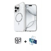 MARSİLYAN™- iPhone 16 Pro Max Kılıf Kıvılcım Form Prime - Siyah 3D Antistatik Cam Ekran Koruyucu + Pers Alüminyum Kamera Lens - GI