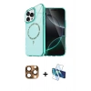 MARSİLYAN™- iPhone 16 Pro Max Kılıf Kıvılcım Form Prime - Siyah 3D Antistatik Cam Ekran Koruyucu + Pers Alüminyum Kamera Lens - CLTM