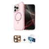 MARSİLYAN™- iPhone 16 Pro Max Kılıf Kıvılcım Form Prime - Siyah 3D Antistatik Cam Ekran Koruyucu + Pers Alüminyum Kamera Lens - CLTM