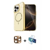 MARSİLYAN™- iPhone 16 Pro Max Kılıf Kıvılcım Form Prime - Siyah 3D Antistatik Cam Ekran Koruyucu + Pers Alüminyum Kamera Lens - CLTM