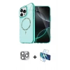 MARSİLYAN™- iPhone 16 Pro Max Kılıf Kıvılcım Form Prime - Siyah 3D Antistatik Cam Ekran Koruyucu + Pers Alüminyum Kamera Lens - GI