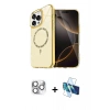 MARSİLYAN™- iPhone 16 Pro Max Kılıf Kıvılcım Form Prime - Siyah 3D Antistatik Cam Ekran Koruyucu + Pers Alüminyum Kamera Lens - GS