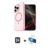 MARSİLYAN™- iPhone 16 Pro Max Kılıf Kıvılcım Form Prime - Siyah 3D Antistatik Cam Ekran Koruyucu + PVD Metal Kamera Lens - SH
