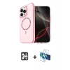 MARSİLYAN™- iPhone 16 Pro Max Kılıf Kıvılcım Form Prime - Siyah 3D Antistatik Cam Ekran Koruyucu + PVD Metal Kamera Lens - GS