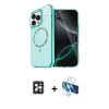 MARSİLYAN™- iPhone 16 Pro Max Kılıf Kıvılcım Form Prime - Siyah 3D Antistatik Cam Ekran Koruyucu + PVD Metal Kamera Lens - SH