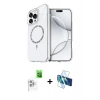 MARSİLYAN™- iPhone 16 Pro Max Kılıf Kıvılcım Form Prime - Siyah 3D Antistatik Cam Ekran Koruyucu + Raze Metal Kamera Lens - BZ