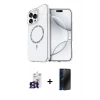 MARSİLYAN™- iPhone 16 Pro Max Kılıf Kıvılcım Form Prime - Siyah 3D Antistatik Hayalet Cam Ekran Koruyucu + Bilvis Titan Kamera Lens - TMGI