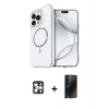MARSİLYAN™- iPhone 16 Pro Max Kılıf Kıvılcım Form Prime - Siyah 3D Antistatik Hayalet Cam Ekran Koruyucu + PVD Metal Kamera Lens - GS