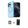 MARSİLYAN™- iPhone 16 Pro Max Kılıf Kıvılcım Form Prime - Siyah 3D Antistatik Hayalet Cam Ekran Koruyucu + PVD Metal Kamera Lens - GS
