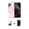 MARSİLYAN™- iPhone 16 Pro Max Kılıf Kıvılcım Form Prime - Siyah 3D Antistatik Hayalet Cam Ekran Koruyucu + Bilvis Titan Kamera Lens - TMGI