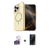 MARSİLYAN™- iPhone 16 Pro Max Kılıf Kıvılcım Form Prime - Siyah 3D Antistatik Hayalet Cam Ekran Koruyucu + Bilvis Titan Kamera Lens - GS