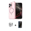MARSİLYAN™- iPhone 16 Pro Max Kılıf Kıvılcım Form Prime - Siyah 3D Antistatik Hayalet Cam Ekran Koruyucu + Pers Alüminyum Kamera Lens - GS