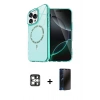 MARSİLYAN™- iPhone 16 Pro Max Kılıf Kıvılcım Form Prime - Siyah 3D Antistatik Hayalet Cam Ekran Koruyucu + PVD Metal Kamera Lens - GS