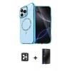 MARSİLYAN™- iPhone 16 Pro Max Kılıf Kıvılcım Form Prime - Siyah 3D Antistatik Hayalet Cam Ekran Koruyucu + PVD Metal Kamera Lens - SH