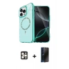MARSİLYAN™- iPhone 16 Pro Max Kılıf Kıvılcım Form Prime - Siyah 3D Antistatik Hayalet Cam Ekran Koruyucu + PVD Metal Kamera Lens - GD