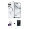 MARSİLYAN™- iPhone 16 Pro Max Kılıf Kıvılcım Form Prime - Siyah 3D Antistatik Hayalet Cam Ekran Koruyucu + Bilvis Titan Kamera Lens - SH