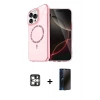 MARSİLYAN™- iPhone 16 Pro Max Kılıf Kıvılcım Form Prime - Siyah 3D Antistatik Hayalet Cam Ekran Koruyucu + PVD Metal Kamera Lens - GS