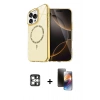 MARSİLYAN™- iPhone 16 Pro Max Kılıf Kıvılcım Form Prime - Siyah 3D Antistatik Mat Seramik Nano Ekran Koruyucu + PVD Metal Kamera Lens - GS