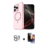 MARSİLYAN™- iPhone 16 Pro Max Kılıf Kıvılcım Form Prime - Siyah 3D Antistatik Mat Seramik Nano Ekran Koruyucu + Pers Alüminyum Kamera Lens - GS