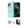 MARSİLYAN™- iPhone 16 Pro Max Kılıf Kıvılcım Form Prime - Siyah 3D Antistatik Mat Seramik Nano Ekran Koruyucu + Pers Alüminyum Kamera Lens - GS