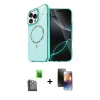 MARSİLYAN™- iPhone 16 Pro Max Kılıf Kıvılcım Form Prime - Siyah 3D Antistatik Mat Seramik Nano Ekran Koruyucu + Raze Metal Kamera Lens - SH