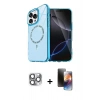 MARSİLYAN™- iPhone 16 Pro Max Kılıf Kıvılcım Form Prime - Siyah 3D Antistatik Mat Seramik Nano Ekran Koruyucu + Pers Alüminyum Kamera Lens - GI