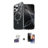 MARSİLYAN™- iPhone 16 Pro Max Kılıf Kıvılcım Form Prime - Siyah 3D Antistatik Mat Seramik Nano Ekran Koruyucu + Bilvis Titan Kamera Lens - TMGI