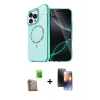 MARSİLYAN™- iPhone 16 Pro Max Kılıf Kıvılcım Form Prime - Siyah 3D Antistatik Mat Seramik Nano Ekran Koruyucu + Raze Metal Kamera Lens - CLTM