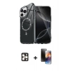 MARSİLYAN™- iPhone 16 Pro Max Kılıf Kıvılcım Form Prime - Siyah 3D Antistatik Mat Seramik Nano Ekran Koruyucu + PVD Metal Kamera Lens - GD