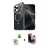 MARSİLYAN™- iPhone 16 Pro Max Kılıf Kıvılcım Form Prime - Siyah 3D Antistatik Mat Seramik Nano Ekran Koruyucu + Raze Metal Kamera Lens - NLGY