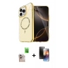 MARSİLYAN™- iPhone 16 Pro Max Kılıf Kıvılcım Form Prime - Siyah 3D Antistatik Mat Seramik Nano Ekran Koruyucu + Raze Metal Kamera Lens - NLGY