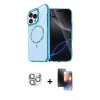 MARSİLYAN™- iPhone 16 Pro Max Kılıf Kıvılcım Form Prime - Siyah 3D Antistatik Mat Seramik Nano Ekran Koruyucu + Pers Alüminyum Kamera Lens - GS