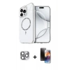 MARSİLYAN™- iPhone 16 Pro Max Kılıf Kıvılcım Form Prime - Siyah 3D Antistatik Mat Seramik Nano Ekran Koruyucu + Pers Alüminyum Kamera Lens - GI