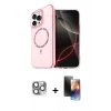 MARSİLYAN™- iPhone 16 Pro Max Kılıf Kıvılcım Form Prime - Siyah 3D Antistatik Mat Seramik Nano Ekran Koruyucu + Pers Alüminyum Kamera Lens - GI
