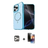 MARSİLYAN™- iPhone 16 Pro Max Kılıf Kıvılcım Form Prime - Siyah 3D Antistatik Mat Seramik Nano Ekran Koruyucu + PVD Metal Kamera Lens - GD