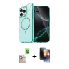 MARSİLYAN™- iPhone 16 Pro Max Kılıf Kıvılcım Form Prime - Siyah 3D Antistatik Mat Seramik Nano Ekran Koruyucu + Raze Metal Kamera Lens - NLGY